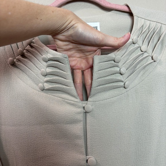 Danny & Nicole Women's 16 Beige Blazer Blouse Button Front Chic Classic Neutral - Picture 3 of 14